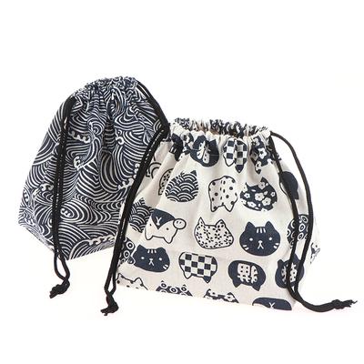 1 шт. Ланч-бокс на шнурке в японском стиле, портативная сумка для хранения для путешествий, пикника