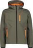 Куртка CMP мужская софтшелл с отстегивающимся капюшоном (3A01787N) оливковая