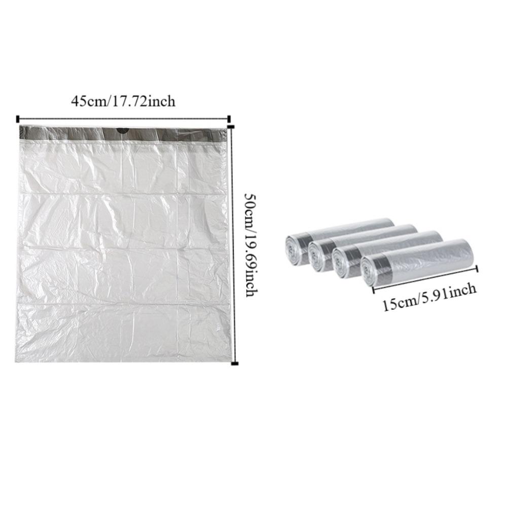 4Rolls PE Material Garbage Bags Odor-Control Rubbish Bags Portable Drawstring Trash Bags Bathroom