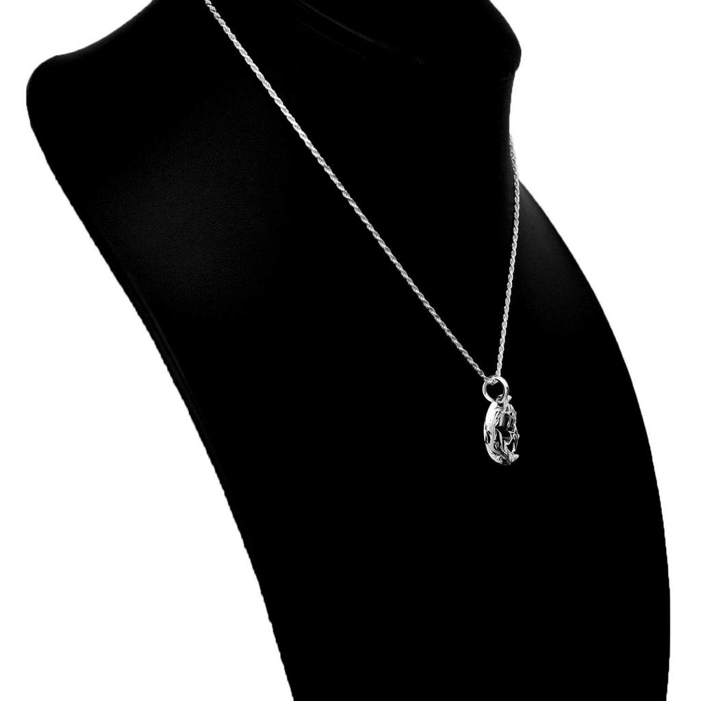 Гавайские украшения ожерелье с подвеской в виде полумесяца и звезды, серебро 925 пробы с веревкой 40 см [Leilani] для мужчин (Приходит Цепь)