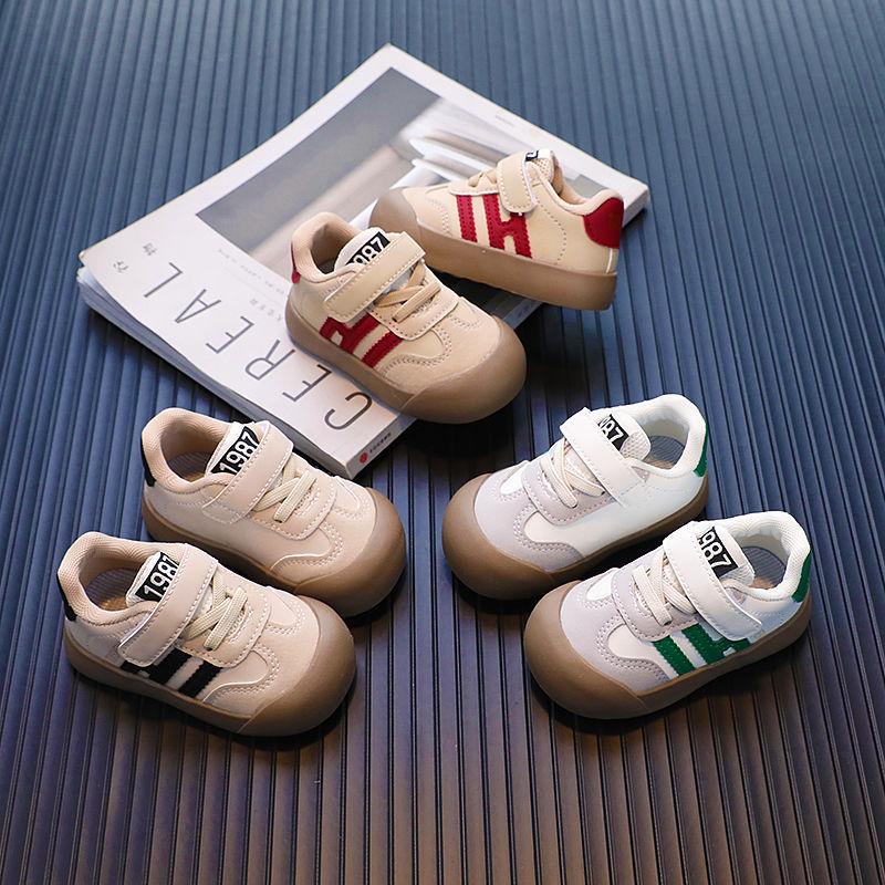2024 Весна/Осень Водонепроницаемые Кожаные Кроссовки для Малышей 0-4 Лет, Нескользящая Обувь для Малышей на Мягкой Подошве