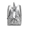 Drawstring Pleated Silver Backpack for Women's Casual Large Capacity Backpack for Women