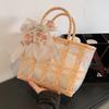 Simple Design Straw Bags for Women Artisanal Bohemian Style Beach Summer Fashion Package Bucket Tote Bags