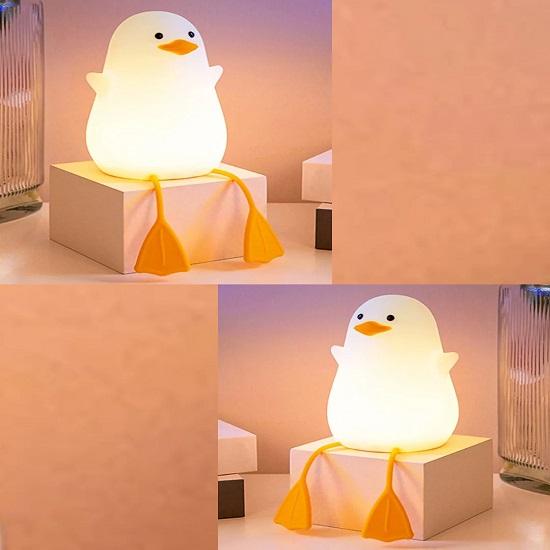 Светильники «Сидящая утка» из мягкого силикона, Ночник для комнаты