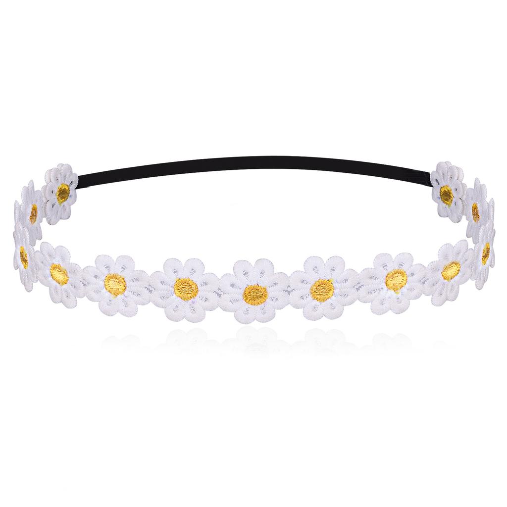 Toddler Daisy Flower Headbands Little Girls Crown Sunflower Soft Lace Crown Wedding Party Headwear Hair Accessories
