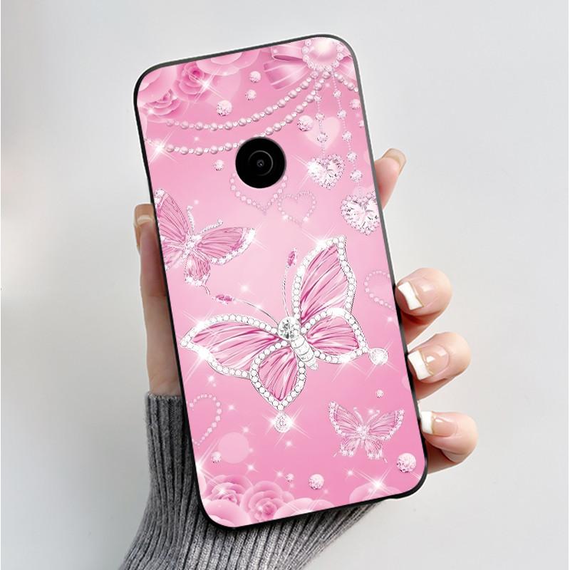 Пенальный чехол для телефона Nokia 110 4G 2023 Fundas Coque Мягкий силиконовый черный чехол Милый цветочный мультяшный корпус Capa