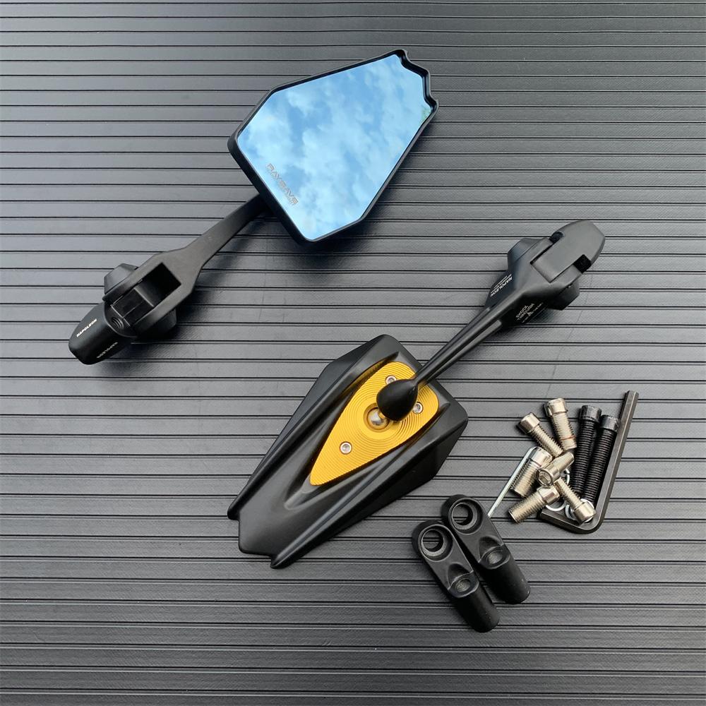 Алюминиевые зеркала заднего вида с ЧПУ для мотоцикла, боковое зеркало для YAMAHA MT07, для Honda, для Ducati, для Kawasaki Z750 Z900