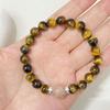 Tiger Eye Stone Beaded Bracelets for Women 8mm Round Beads Semi-Precious Gemstones Bangle DIY Jewelry Gifts