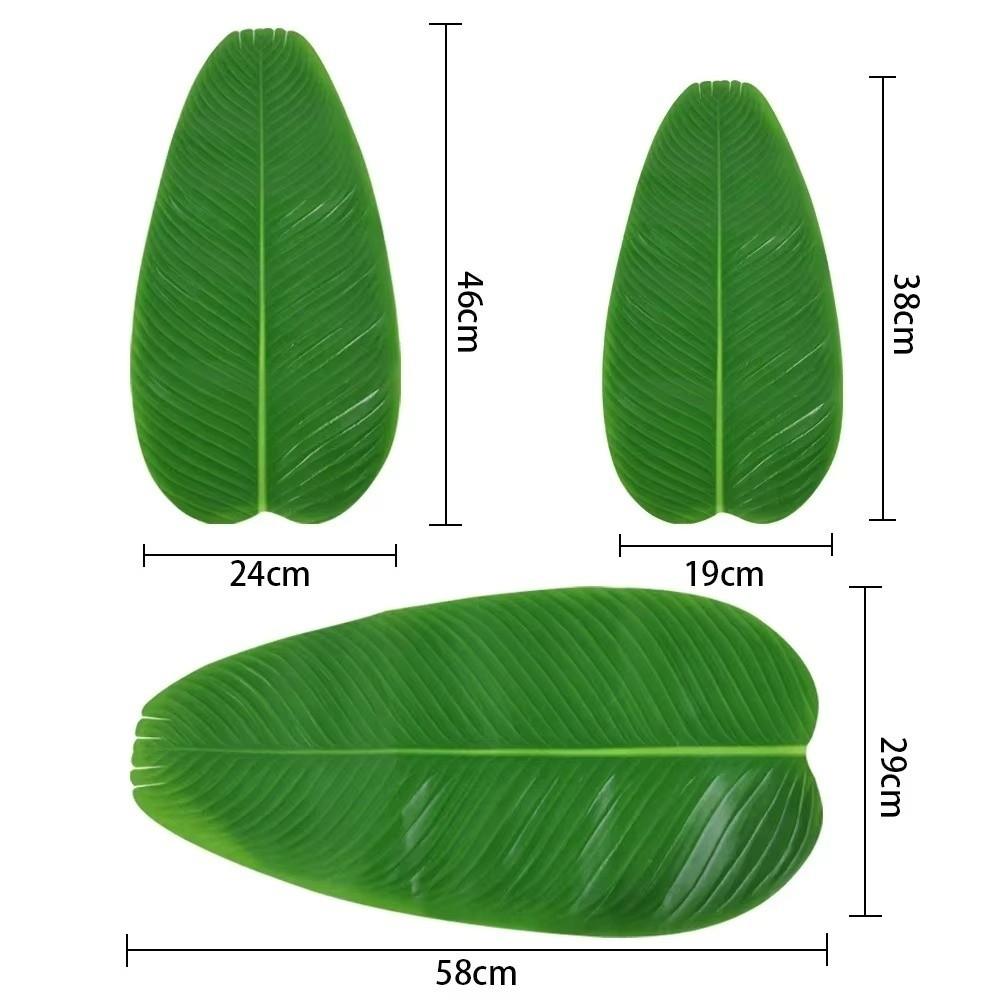 5Pcs Heat Resistant Artificial Banana Leaves Coasters Decor Waterproof Faux Lotus Leaf Anti Skid Simulation Table Mats
