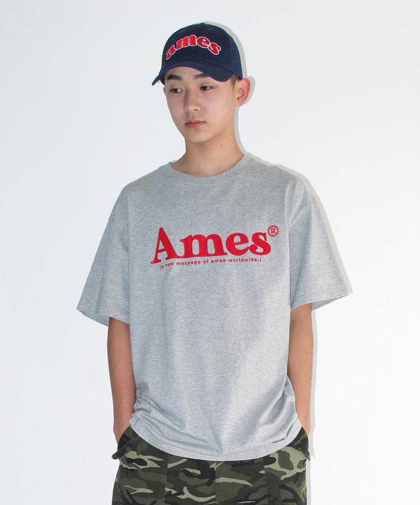 AMES-WORLDWIDE Базовая футболка с логотипом Серая