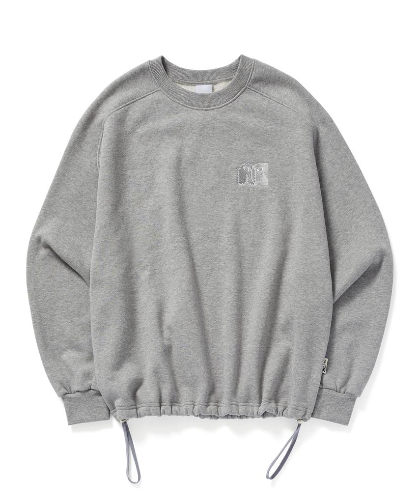 BETWEEN A AND B Raglan String Brushed Sweatshirt [Melange Gray]