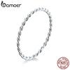 Bamoer Twisted Minimalist Finger Rings for Women 925 Sterling Silver Hypoallergenic Jewelry Gift