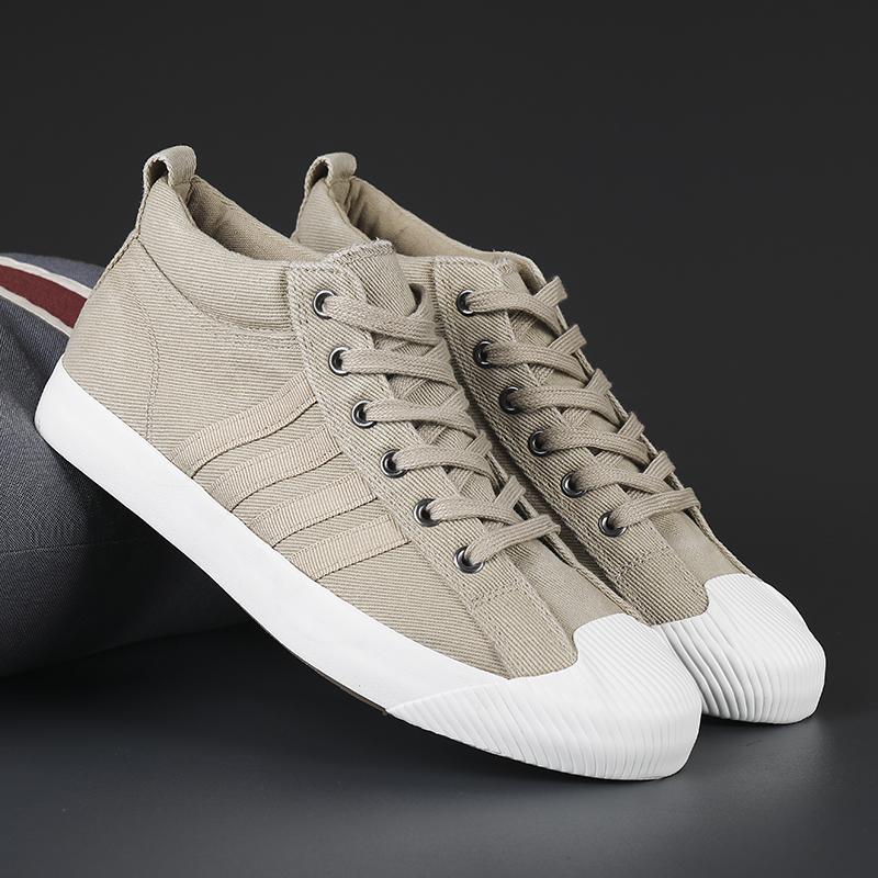 Классические мужские вулканизированные туфли в стиле ретро красного цвета, удобные повседневные кроссовки на плоской подошве, мужские высокие вулканизированные туфли на шнуровке, мужские эспадрильи