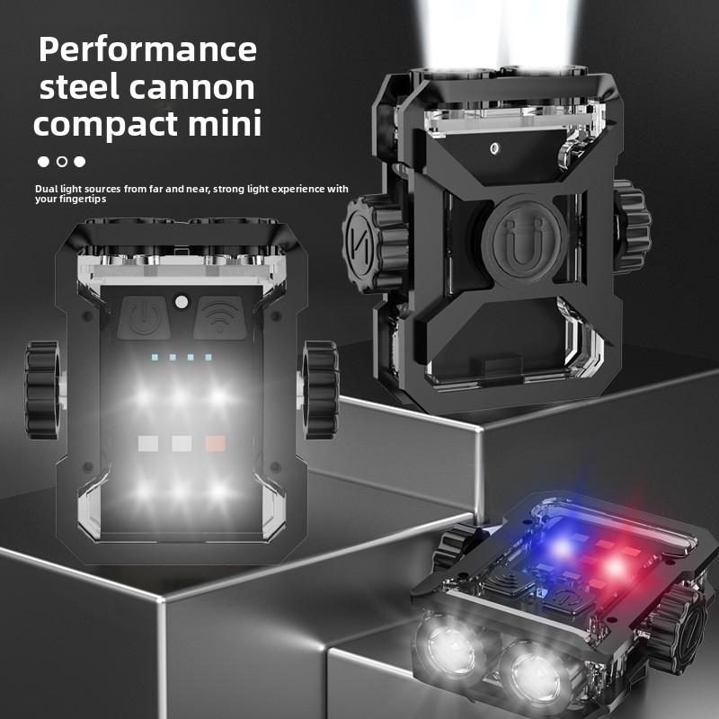 New multifunctional mini keychain light with ultra long battery life, flashing warning light, portable outdoor flashlight