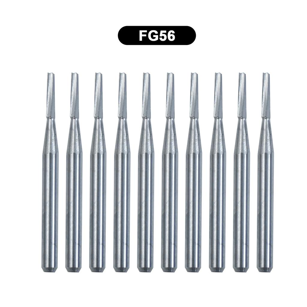 10Pcs/Box WellCK FG Dental Carbide Burs Dia 1.6mm For High Speed Tungsten Steel Burs FG330 FG556 FG245 FG34