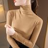 Женская двухсторонняя матовая футболка с длинным рукавом и высоким воротником, теплый топ, элегантная и удобная женская футболка
