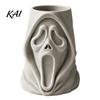 Trick or Treat Bucket Halloween Ghost Face Candy Bucket, 3D Printed Snack Holder, Scary Party Decorations Spooky Screaming Desktop Organizer