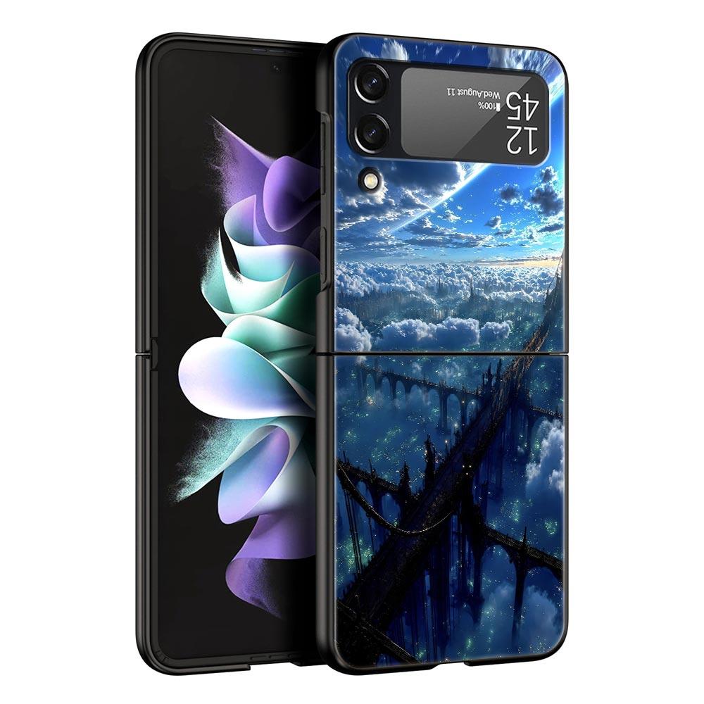 Модный Чехол для Телефона Звездное Небо Вселенная Для Samsung Galaxy Z Flip3 Flip4 Flip5 Чехол-Оболочка Для Z Flip 3 4 5 6 7 Жесткая Складная Крышка