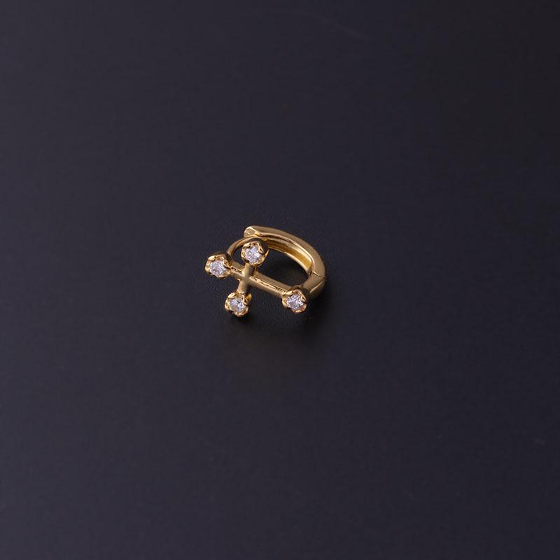 Gold-Plated Geometric Zircon Ear Cuff Earrings