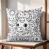 Graphic Calm Modern Cushion Cover Natural Linen Organic Fabric DoubleSided Printing Couch Pillow Covers Home Decor