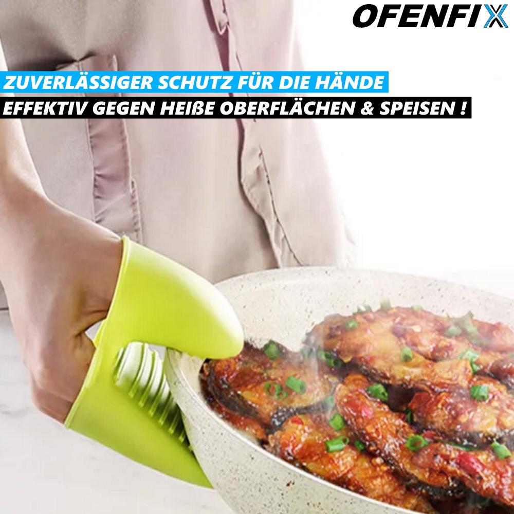 OFENFIX Oven Gloves Pot Holders Oven Gloves Cooking Gloves Silicone [2 Pcs]