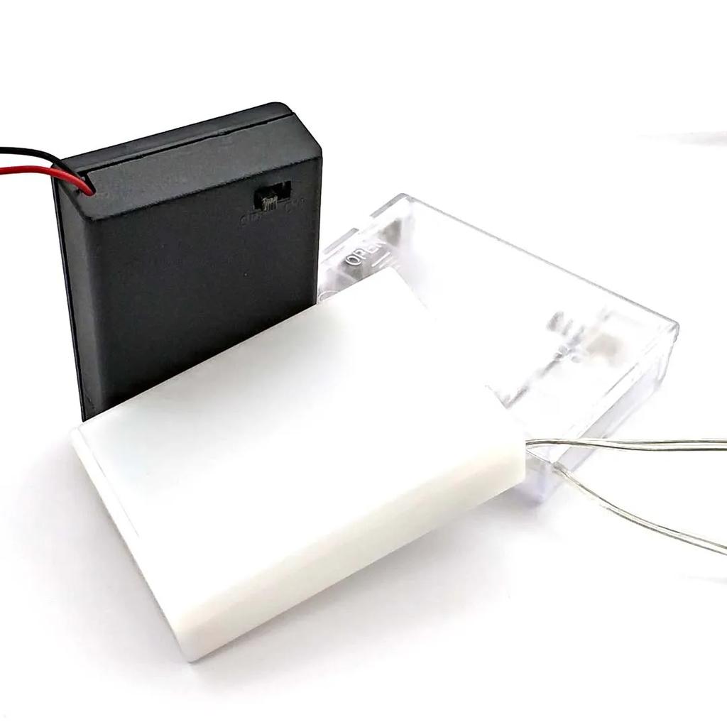 3 * Держатель для батареек AA Коробка для хранения с выключателем и крышкой для батареек AA 4,5 В Стандартный контейнер Черный Белый Прозрачный