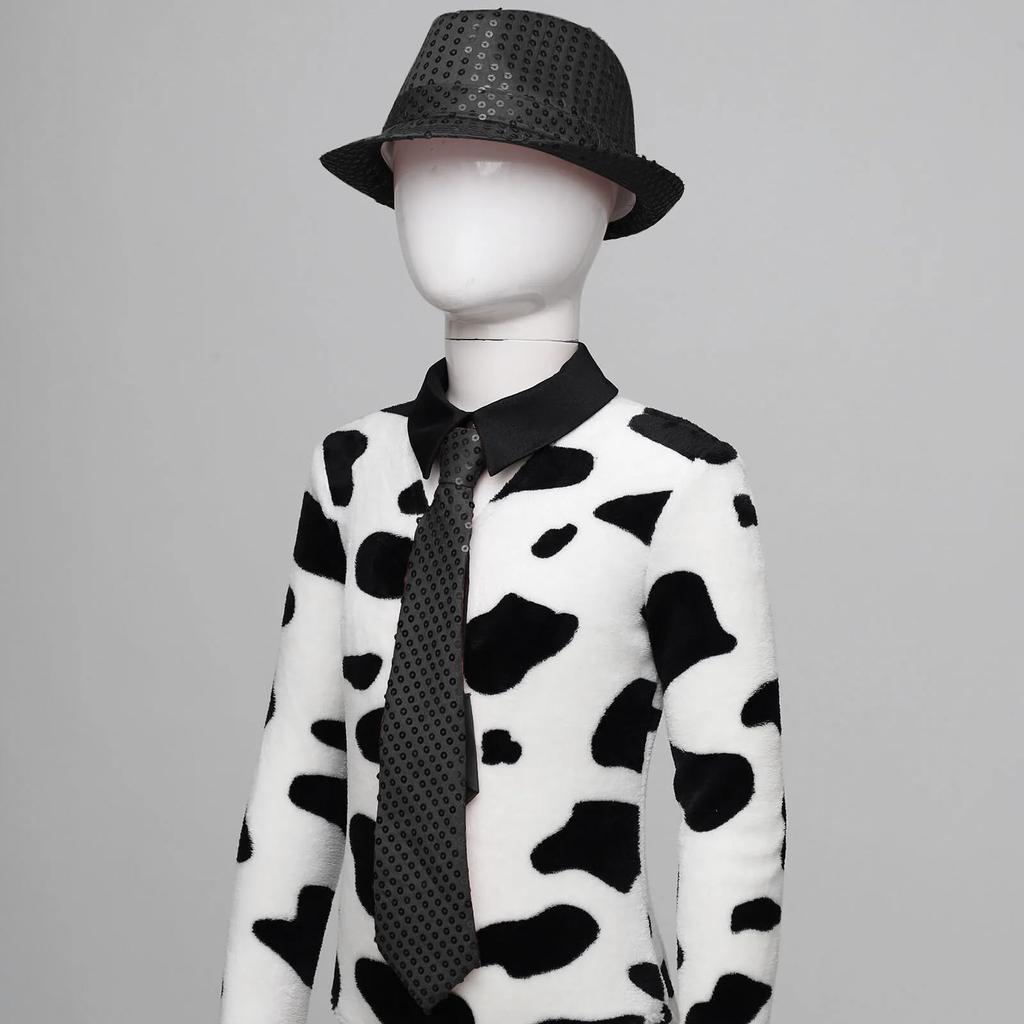 Детская шапка с блестками, галстуком, шапкой, перчатками, комплект из 3 предметов, танцевальные аксессуары, складная шапка, блестящий костюм, шапка для шоу, шапка для танцев, караоке, танцевальное шоу, сценическая магическая вечеринка