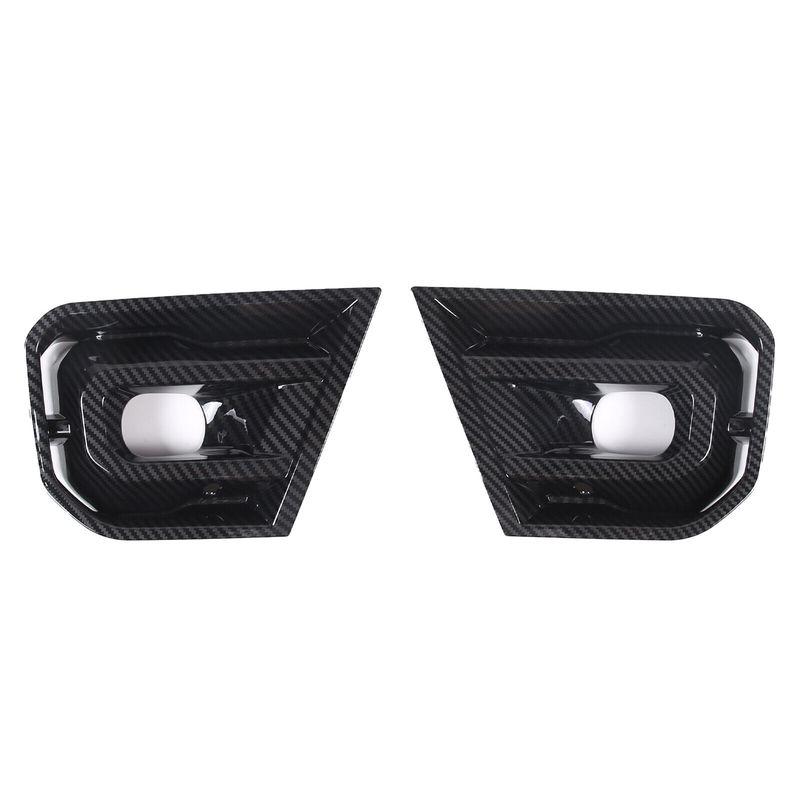 For Ford Ranger Wildtrak 2024 Car Accessories Carbon Fiber Front Bumper Fog Lamp Light Cover Trim Auto Parts Stickers 2Pcs