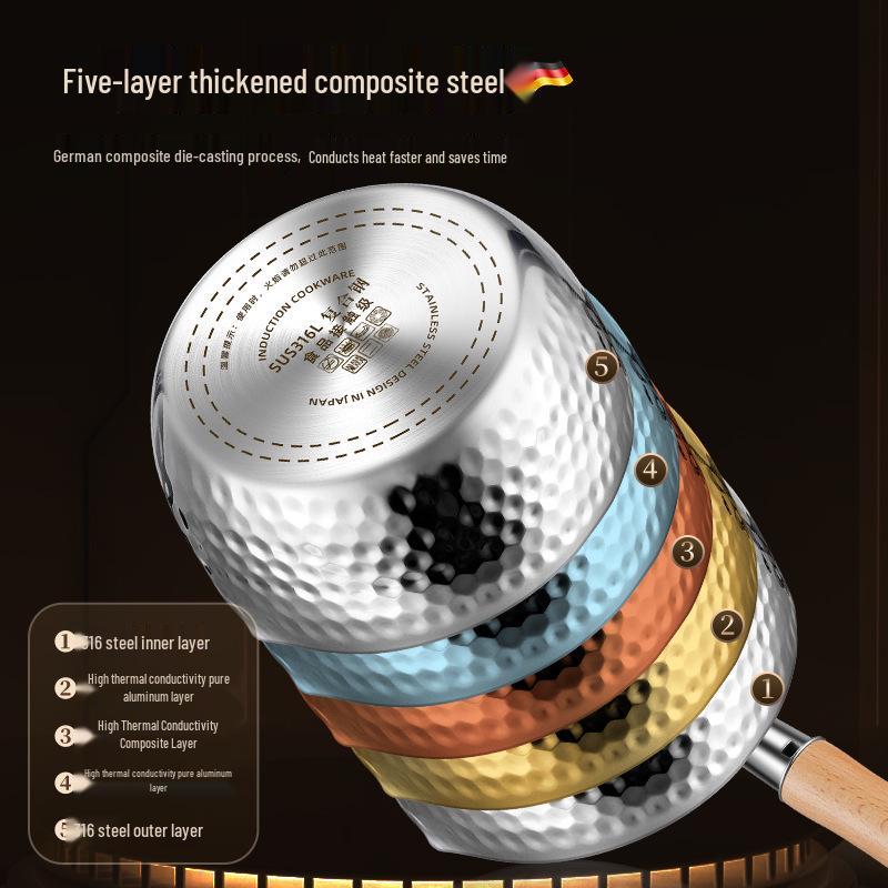 Ковш Юкихира из непокрытой нержавеющей стали – Кастрюля для детского питания и супа рамен