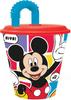 Fruitees Drinks Tataway Child's Tumbler Disney Mickey Mouse Red and Blue In Plastic 430 Ml with Straw and Flexible Lid