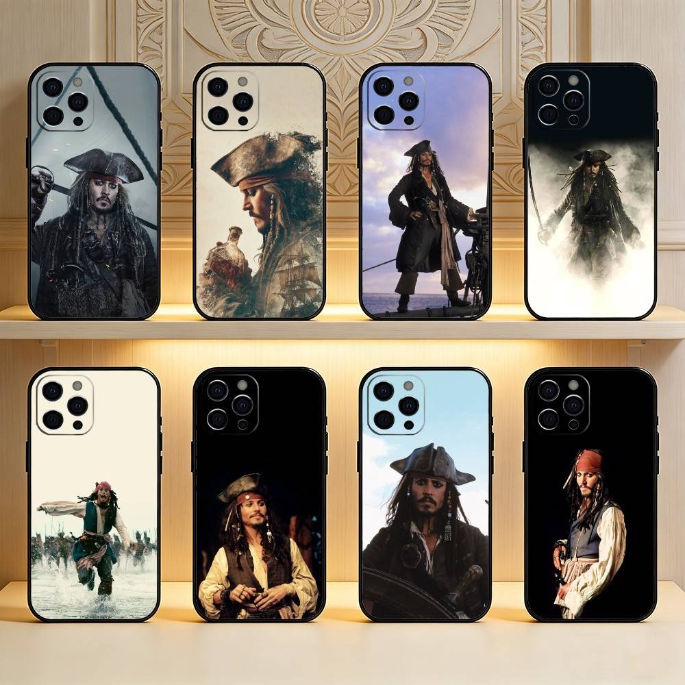 The Captain J-Jack S-Sparrow Phone Case For iPhone17,16,15,14,13,12 Plus,Max Soft Silicone Black Cover