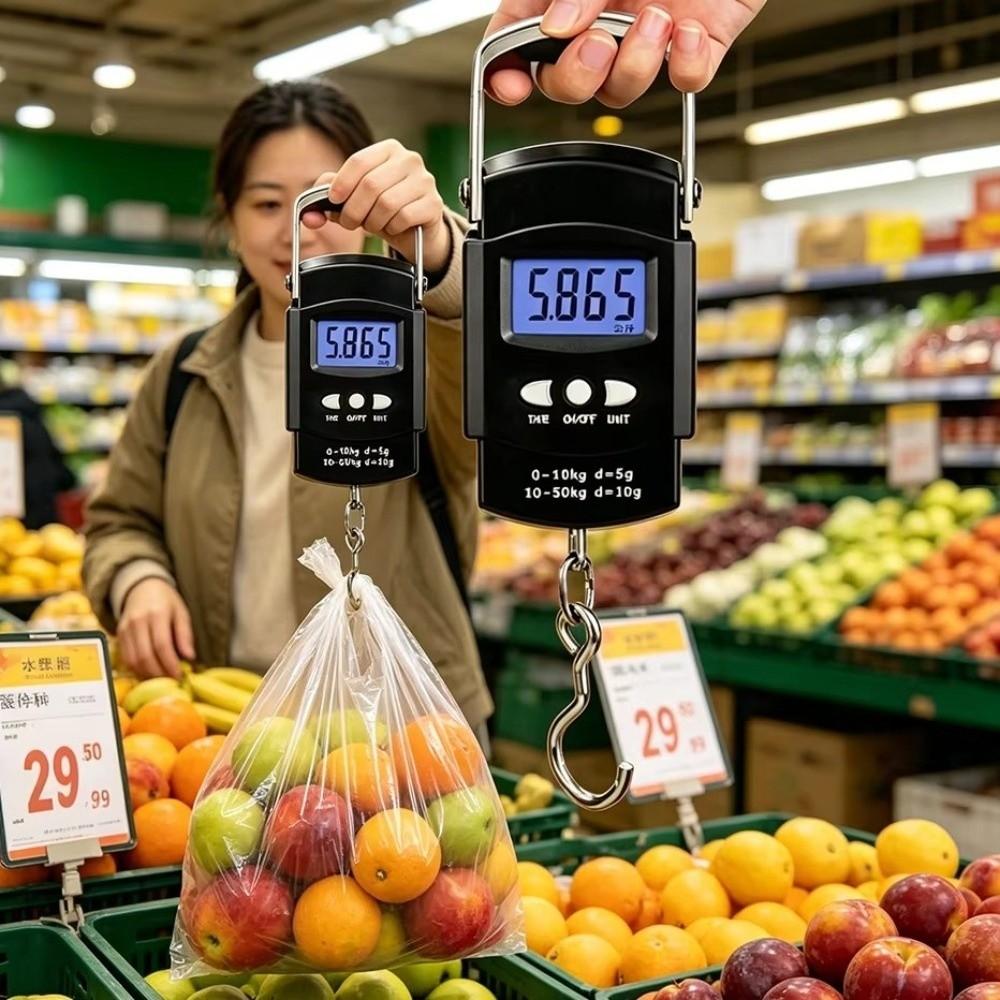 50kg Capacity Electronic Luggage Scale LCD Display Digital Hanging Scale Home Use