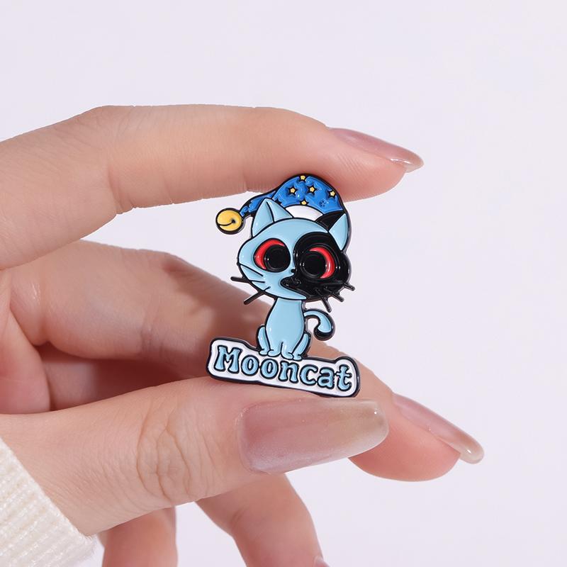 Sun And Moon Good Night Enamel Pins Custom Suncat And Mooncat Brooches Lapel Badges Funny Jewelry Gift for Kids Friends