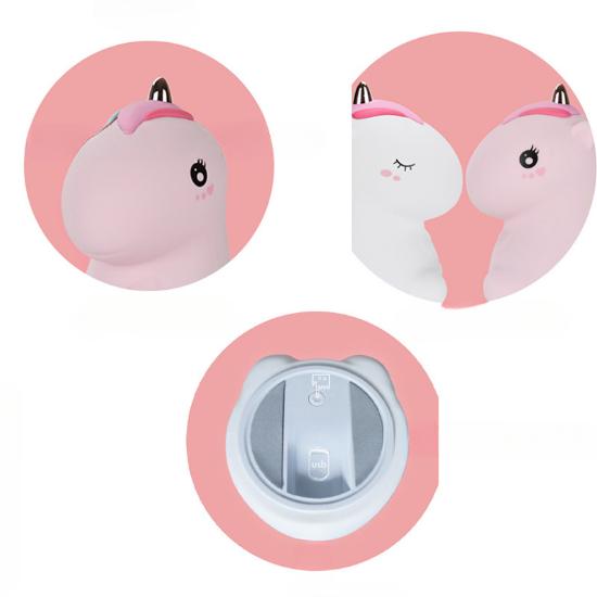 Силиконовый светодиодный ночник с единорогом, красочная USB аккумуляторная лампа, детская прикроватная тумбочка для декора детской комнаты