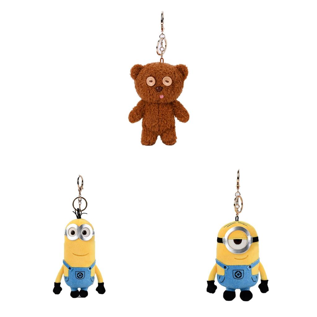 Adorable Minions Plush Bear Keychain Cute Tim Bear Doll Gift For Kids And Collectors
