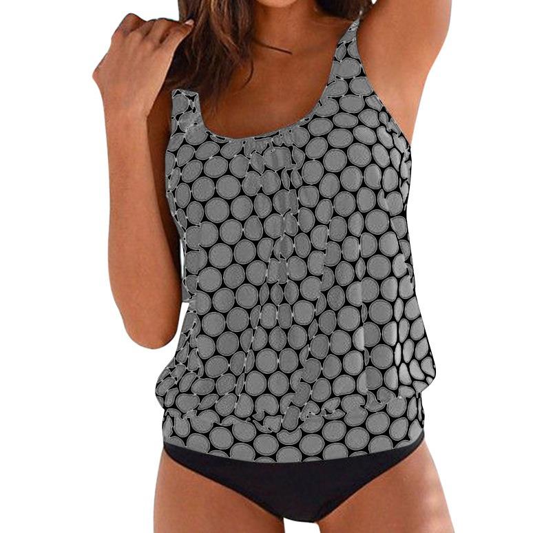 2023 Модное европейское и американское сексуальное танкини больших размеров с принтом