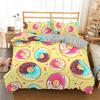 Colorful Donut Duvet Cover Cartoon Sweet Chocolate Dessert for Kids Girls Food Theme Bedroom Decorations Polyester Quilt Cover