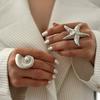 Gold-plated Open Ring, Seaside Conch Starfish Jewelry, Jewelry, Design Ring, Female