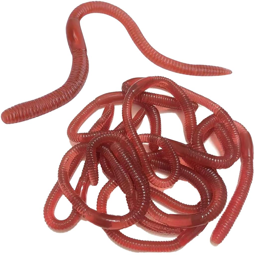 Набор из 10 эластичных дождевых червей. Реалистичные дождевые черви, извивающиеся черви. Мягкие эластичные резиновые дождевые черви. Сувениры для розыгрышей.