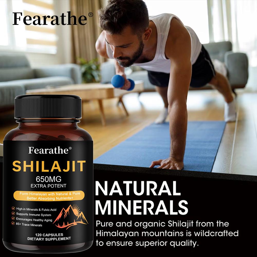 Shilajit 650mg is sourced from the Himalayas, naturally pure, 120 capsules.