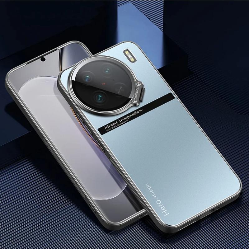 For Vivo X100 Ultra X100S Pro Metal Lens Camera Holder Cover for Vivo X100Ultra X100 S X 100 Pro Shockproof Slim Matte Protection Kickstand Case