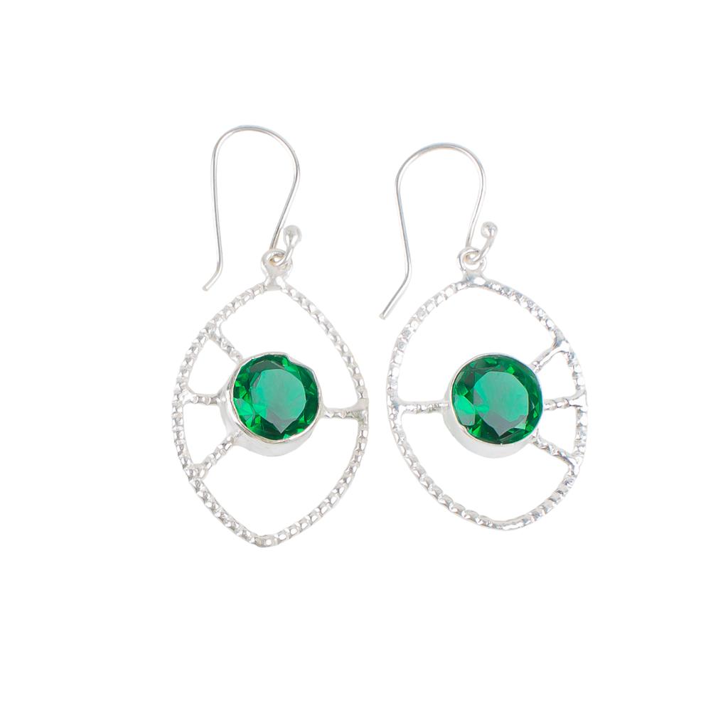 Chrome Diopside Gemstone 925 Sterling Silver Jewelry Handmade Earrings 2.00" EE-52-1