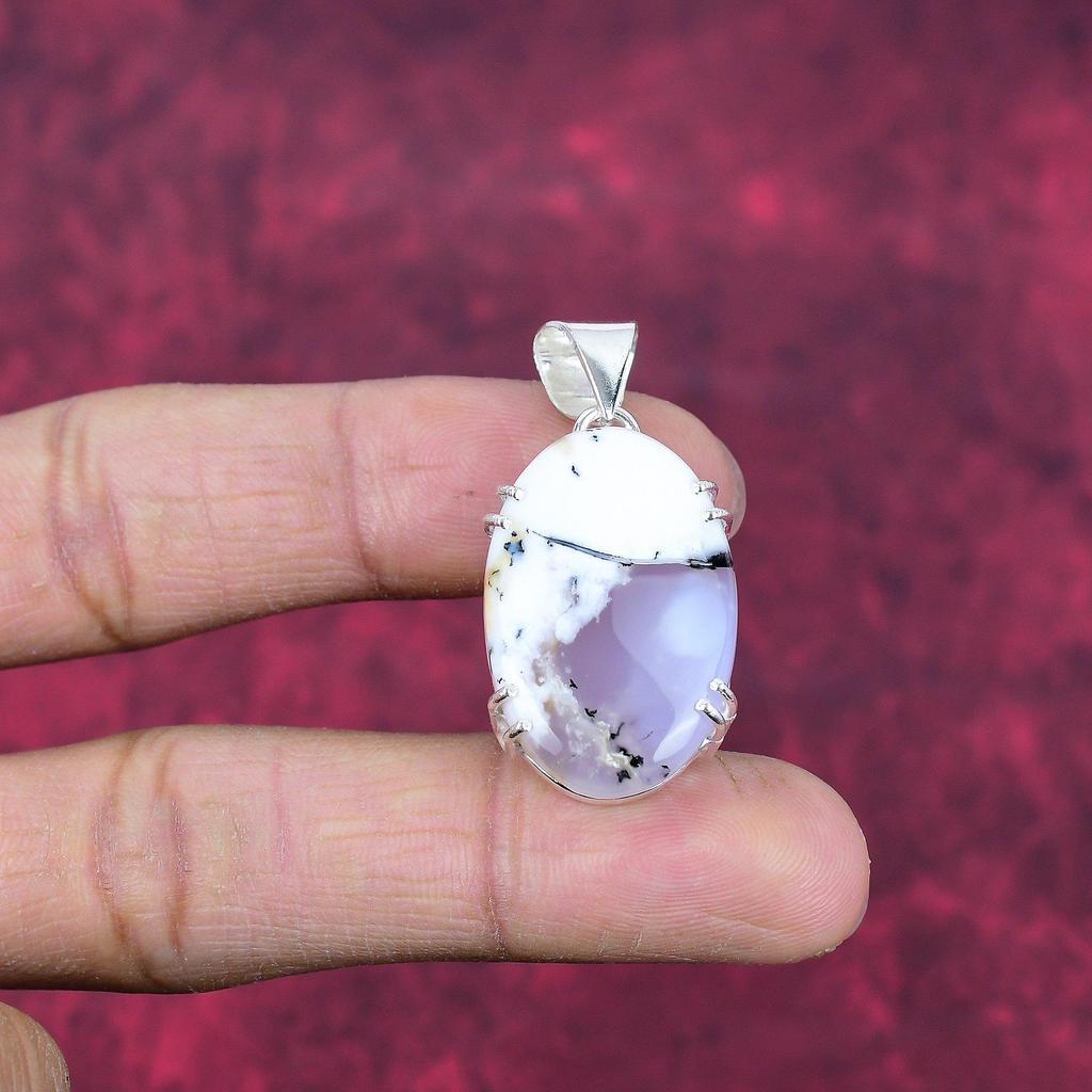 Dendrite Opal Pendant Gemstone Jewelry, 925 Solid Sterling Silver Pendant, Handmade Jewelry Birthstone Pendant, Gift For Him