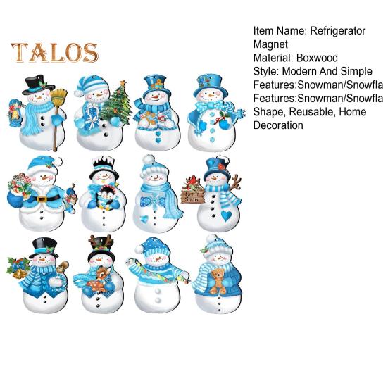24 шт./компл. Снеговик Снежинка Вырезы Магнит на холодильник Рождество Зима Настенный Окно Доска Объявлений Магнит на холодильник Домашний Офис Кухня