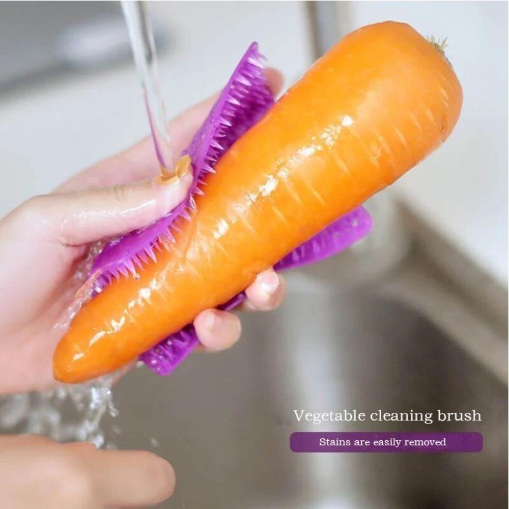 Kitchen Cleaning Tools Silicone Dish Scrubber Crevice Brush Household Fruit and Vegetable Clean Brush Cleaning Accessories