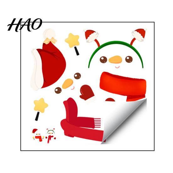 Indoor Outdoor Winter Ornaments Christmas Snowman Static Glass Stickers, Simple Window Clings, Waterproof PVC Clings Holiday for Home Store