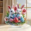 Easter Colorful Bunny Egg 2D Flat Acrylic Living Room Desktop Decoration Gift Ornaments