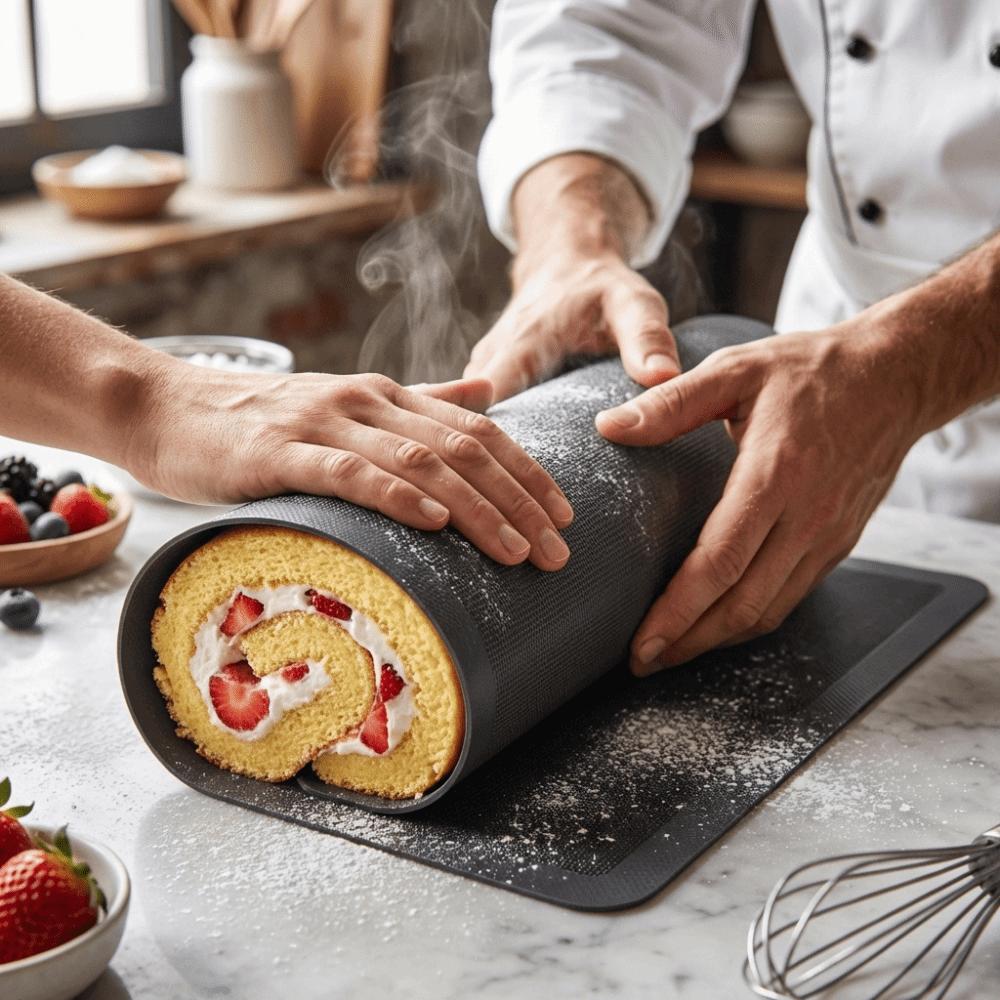 40cmx30cm Cake Roll Pad Silicone Macaron Swiss Roll Mat Silicone Baking Mat  Professional Bakery