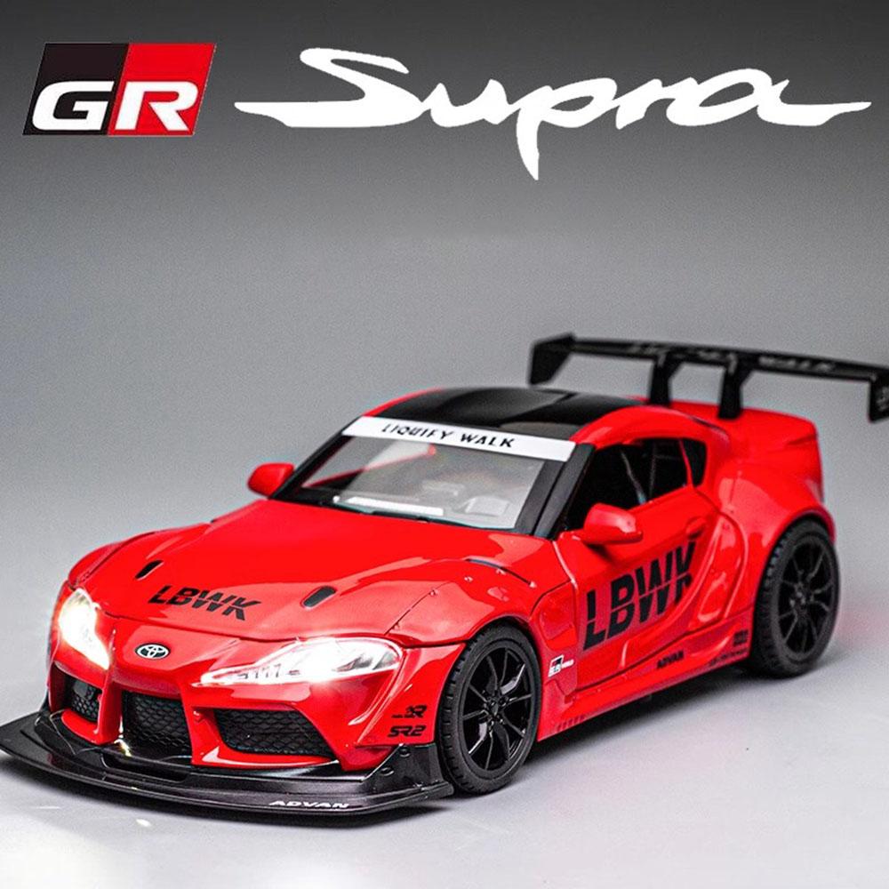 1:Масштаб 22 Модель автомобиля Supra Игрушка Сплав Литье под давлением Высокая симуляция Металл Звук Свет Модели гоночных автомобилей Подарки для детей Мальчиков Коллекция