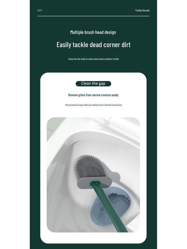 Настенный набор 3-в-1 для туалетной щетки с подставкой для слива – Щетка для чистки без мертвых зон